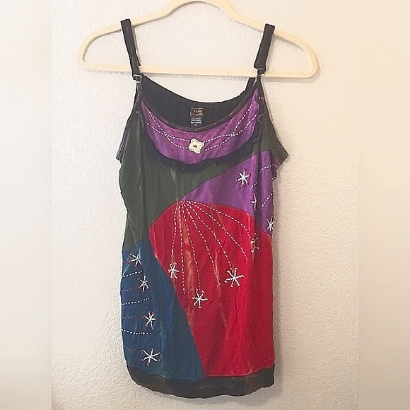 Tops - Boho Tie Dye Tank Top. Purple. Red. Black. Summer. Bohemian.